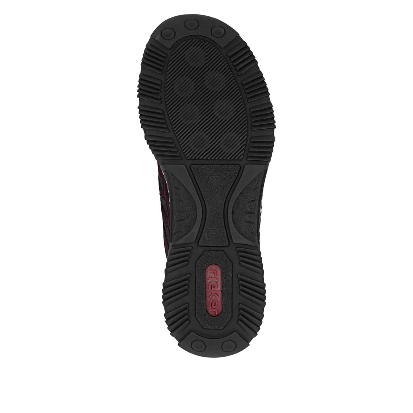 Rote Rieker Damen Slipper N32G8-30 mit Ready2GO easy in Funktion sowie Gummizug. Schuh Laufsohle.