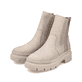 Cremebeige Rieker Damen Chelsea Boots Y9373-62 mit einem Reißverschluss. Schuhpaar seitlich schräg.