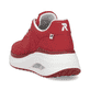 Rote vegane Rieker Damen Sneaker Low W2700-33 mit einer Schnürung. Schuh von hinten.