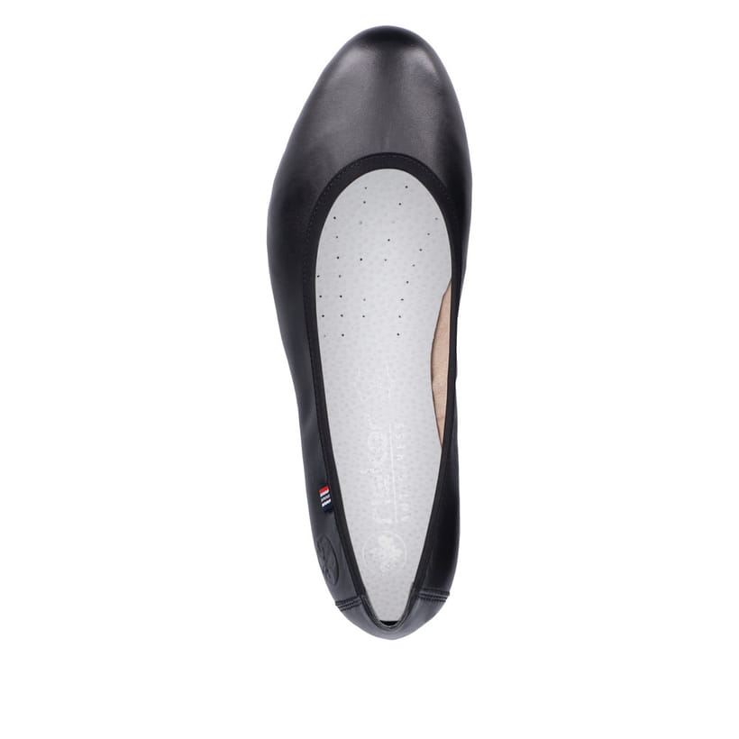 Ballerines Rieker noires pour femme 51994-01. Chaussure vue de dessus.