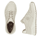 Beige Rieker Damen Sneaker Low M4903-60 mit einer Schnürung sowie Extraweite H. Schuh von oben, liegend.