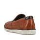 Braune Rieker Herren Slipper B2356-24 mit Gummizug sowie der Komfortweite G 1/2. Schuh von hinten.