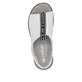 Weiße Rieker Keilsandaletten 65615-80 mit Rieker Air Sohlenfenster. Schuh von oben.