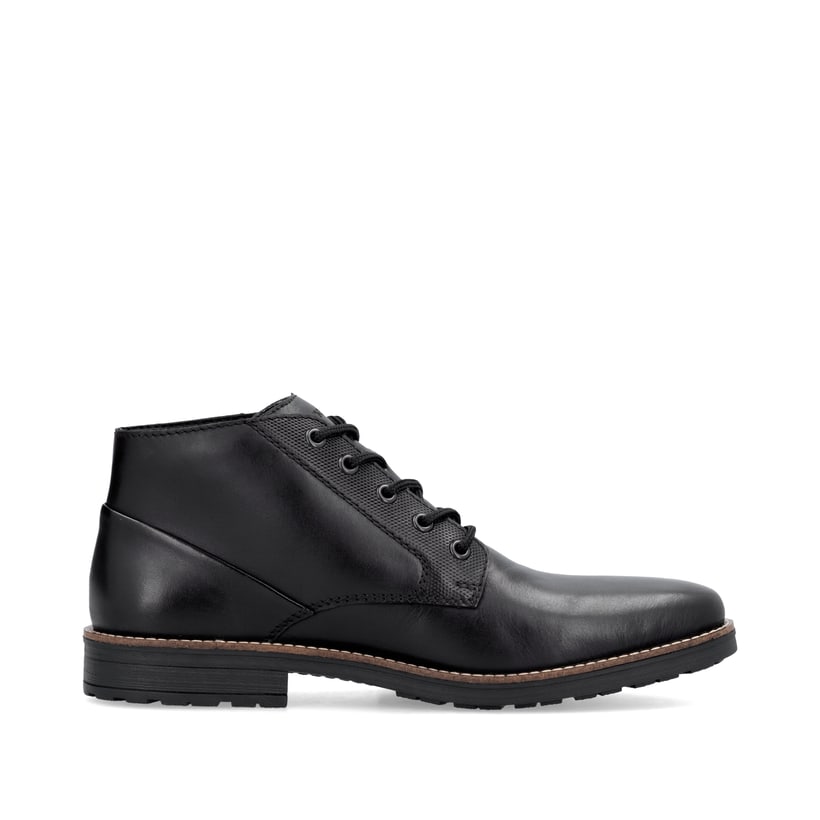 Schwarze Rieker Herren Schnürstiefel 33207-00 aus Glattleder mit einer Schnürung. Schuh Innenseite.