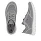 Graue Rieker Herren Sneaker Low B6600-42 mit Schnürung sowie Komfortweite G 1/2. Schuh von oben, liegend.
