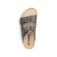Grüne Rieker Herren Pantoletten 22190-54 mit einem Schnallen sowie Extraweite H. Schuh von oben.