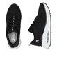 Schwarze vegane Rieker Damen Sneaker Low W2701-00 mit einer Schnürung. Schuh von oben, liegend.
