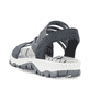 Blaue Rieker Damen Trekkingsandalen 68888-14 mit einem Gummizug. Schuh von hinten.