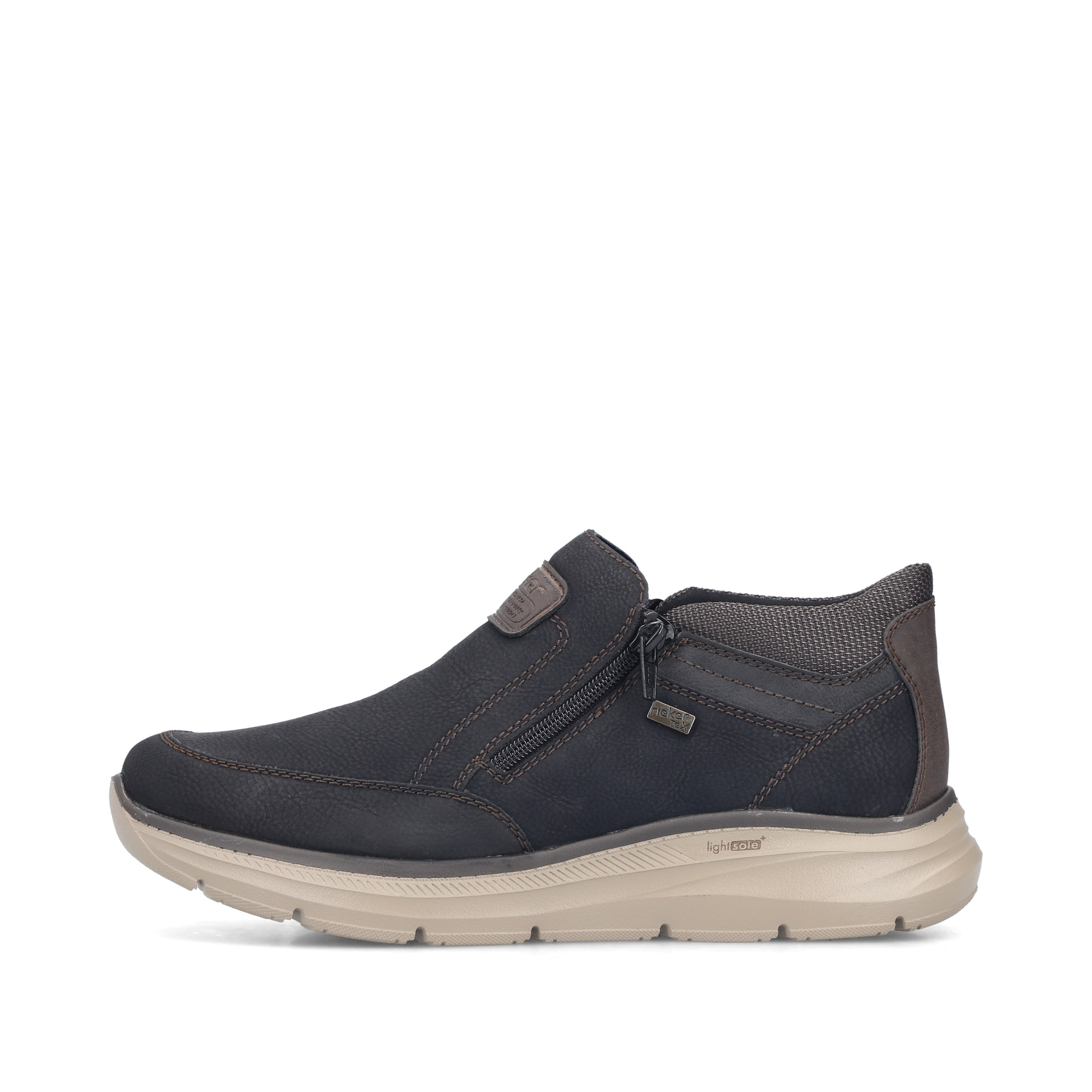 Schwarze Rieker Herren Kurzstiefel B1852-00 mit wasserabweisender TEX-Membran. Schuh Außenseite.