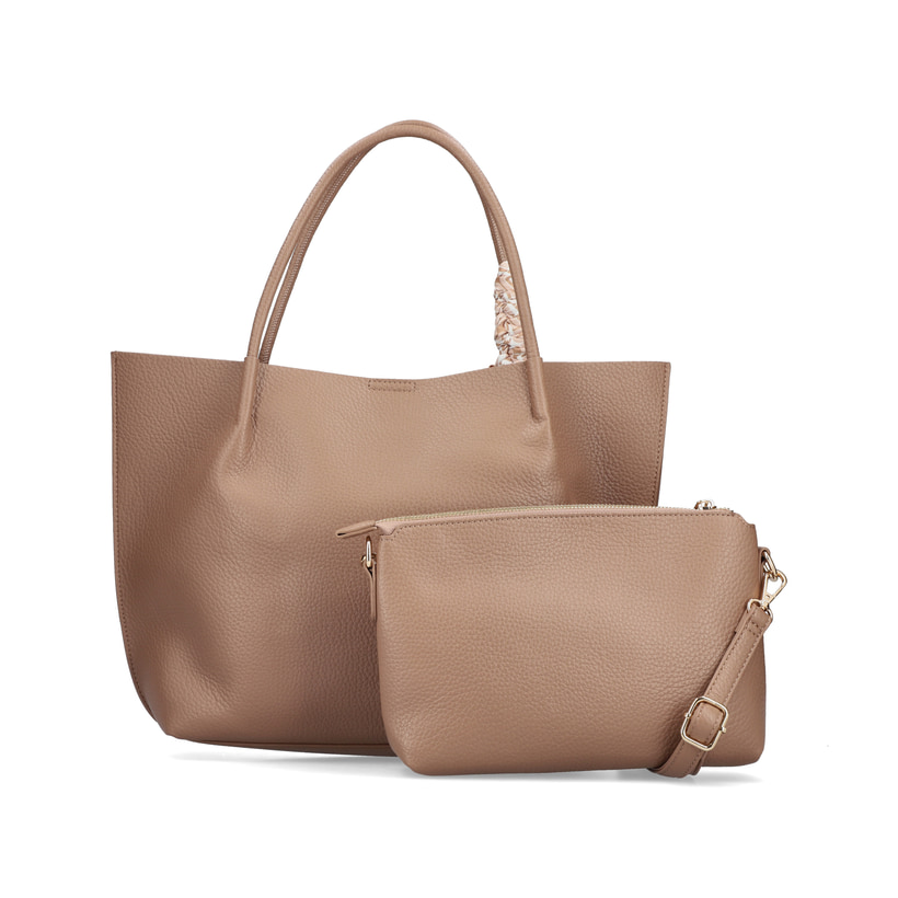 Sac à main Rieker H1399-24 marron avec foulard Niki et fermeture magnétique. Côté gauche.