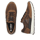 Braune Rieker Herren Sneaker Low B0701-24 mit einem Reißverschluss. Schuh von oben, liegend.