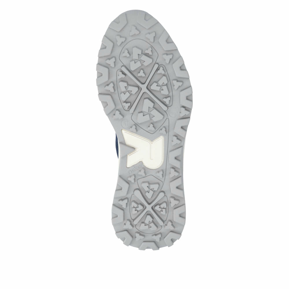 Blaue Rieker Herren Sneaker Low U1305-14 mit Schnürung sowie abgesetztem Logo. Schuh Laufsohle.
