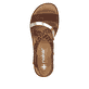 Braune Rieker Keilsandaletten V3663-24 mit Klettverschluss sowie leichter Sohle. Schuh von oben.