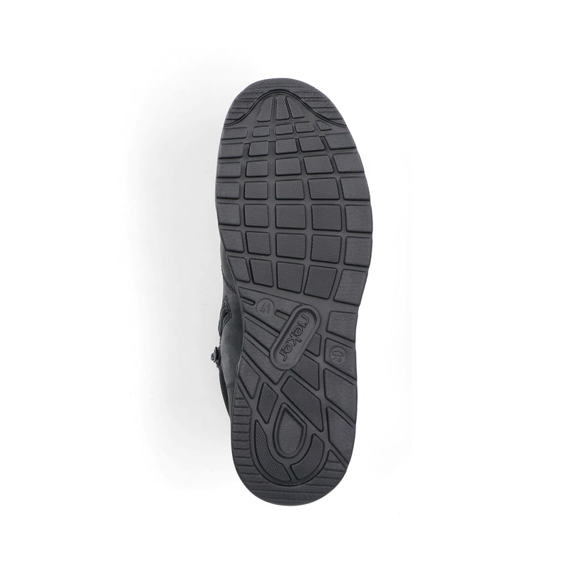 Schwarze Rieker Herren Schnürstiefel B1024-00 mit Rieker Air Sohlenfenster. Schuh Laufsohle.