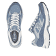 Blaue Rieker Sport Damen Sneaker Low W4201-10. Schuh von oben, liegend.