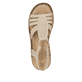Beige Rieker Damen Riemchensandalen 608C0-62 mit Strasssteinen sowie Gummizug. Schuh von oben.