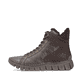 Dunkelbraune Rieker Damen Schnürstiefel 57512-25 mit einem Reißverschluss. Schuh Außenseite.