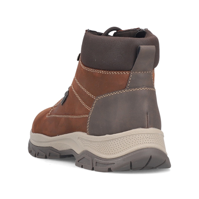 Braune Rieker Herren Schnürstiefel 30241-22 aus Rauleder. Schuh von hinten.
