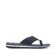 Marineblaue Rieker Herren Zehentrenner 21097-14 mit orangenen Ziernähten. Schuh Innenseite.