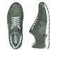 Grüne Rieker Herren Sneaker Low U0312-52 mit Schnürung sowie Komfortweite G 1/2. Schuh von oben, liegend.