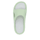 Grüne Rieker Damen Pantoletten W3450-52 mit flexibler und ultraleichter Sohle. Schuh von oben.