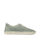 Grüne Rieker Damen Slipper N1963-52, Barfußschuhe in Löcheroptik mit Gummizug. Schuh Innenseite.
