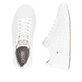 Weiße Rieker Herren Sneaker Low U1100-80 mit Schnürung sowie flexibler Sohle. Schuh von oben, liegend.