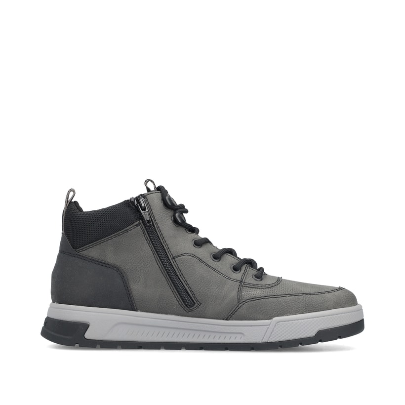 Graue Rieker Herren Schnürstiefel 36020-45 mit wasserabweisender TEX-Membran. Schuh Innenseite.