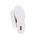 Beigebraune Rieker Damen Sandalen V1268-64 mit floralem Muster sowie Gummizug. Schuh Laufsohle.
