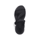 Schwarze Rieker Damen Trekkingsandalen V2166-00 mit einem Klettverschluss. Schuh von oben.