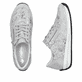 Baskets basses Rieker blanches pour femme N1112-80 avec motif floral. Chaussure vue de dessus, couchée.