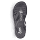 Sandales à lanières Rieker noires femme 60806-00 avec éléments décoratifs. Chaussure vue de dessus.