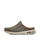 Grüne Rieker Herren Clogs B1091-52 mit Rieker Air Sohlenfenster sowie Gummizug. Schuh Außenseite.