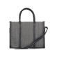 Sac à main Rieker H1013-92 noir avec style raphia et fermeture éclair. Côté gauche.