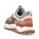 Grüne Rieker Herren Sneaker Low U1301-52 mit einer Schnürung. Schuh von hinten.
