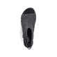 Schwarze Rieker Riemchensandaletten 64670-00 mit einem Klettverschluss. Schuh von oben.