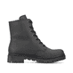 Tiefschwarze Rieker Damen Biker Boots Y2441-00 mit Schnürung und Reißverschluss. Schuh Innenseite