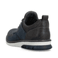 Blaue Rieker Herren Slipper 14450-16 aus Glattleder mit einem Gummizug. Schuh von hinten.