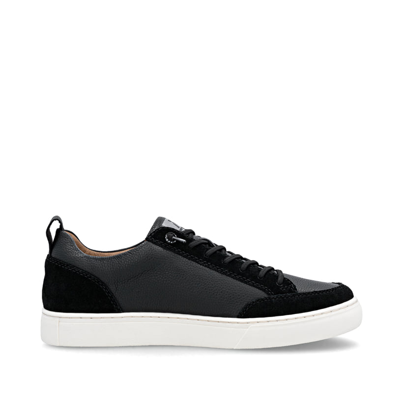 Schwarze Rieker Herren Sneaker Low U0709-00 aus Glattleder mit einer Schnürung. Schuh Innenseite.