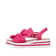 Rosane Rieker Keilsandaletten V0256-31 mit dekorativer Schleife sowie Gummizug. Schuh Außenseite.