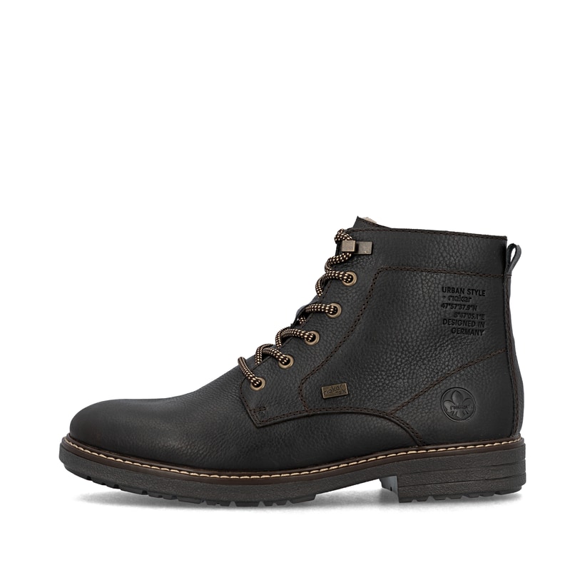 
Kaffeebraune Rieker Herren Schnürstiefel 33121-25 mit Schnürung und Reißverschluss. Schuh Außenseite