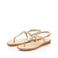 Rosane Rieker Damen Riemchensandalen 64211-31 mit einer Schnalle. Schuhpaar seitlich schräg.