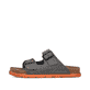 Graue Rieker Herren Pantoletten 21190-40 mit einem Schnallen sowie Extraweite H. Schuh Außenseite.
