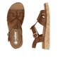 Braune Rieker Damen Riemchensandalen W0853-24 mit trendigen Schnalle. Schuh von oben, liegend.
