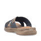 Blaue Rieker Herren Pantoletten 21491-14 mit der Komfortweite G 1/2. Schuh von hinten.