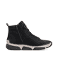 Schwarze Rieker Damen Schnürstiefel 45912-00 mit markanter Anflechter-Naht. Schuh Innenseite.