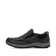 Mocassins Rieker noirs pour homme 03651-00 en cuir lisse. Côté extérieur de la chaussure.