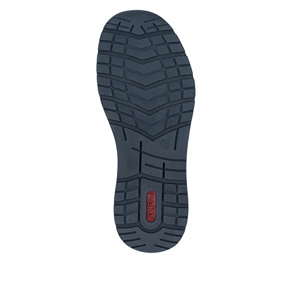 Dunkelblaue Rieker Herren Slipper B9057-14 mit einem Gummizug sowie Extraweite H. Schuh Laufsohle.