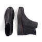 Bottines Rieker noires pour femmes X9165-00 avec fermeture éclair. Chaussure vue de dessus, couchée.