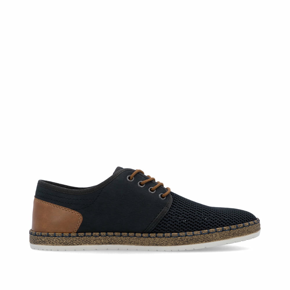 Blaue Rieker Herren Schnürschuhe B5249-14 mit der Komfortweite G 1/2. Schuh Innenseite.